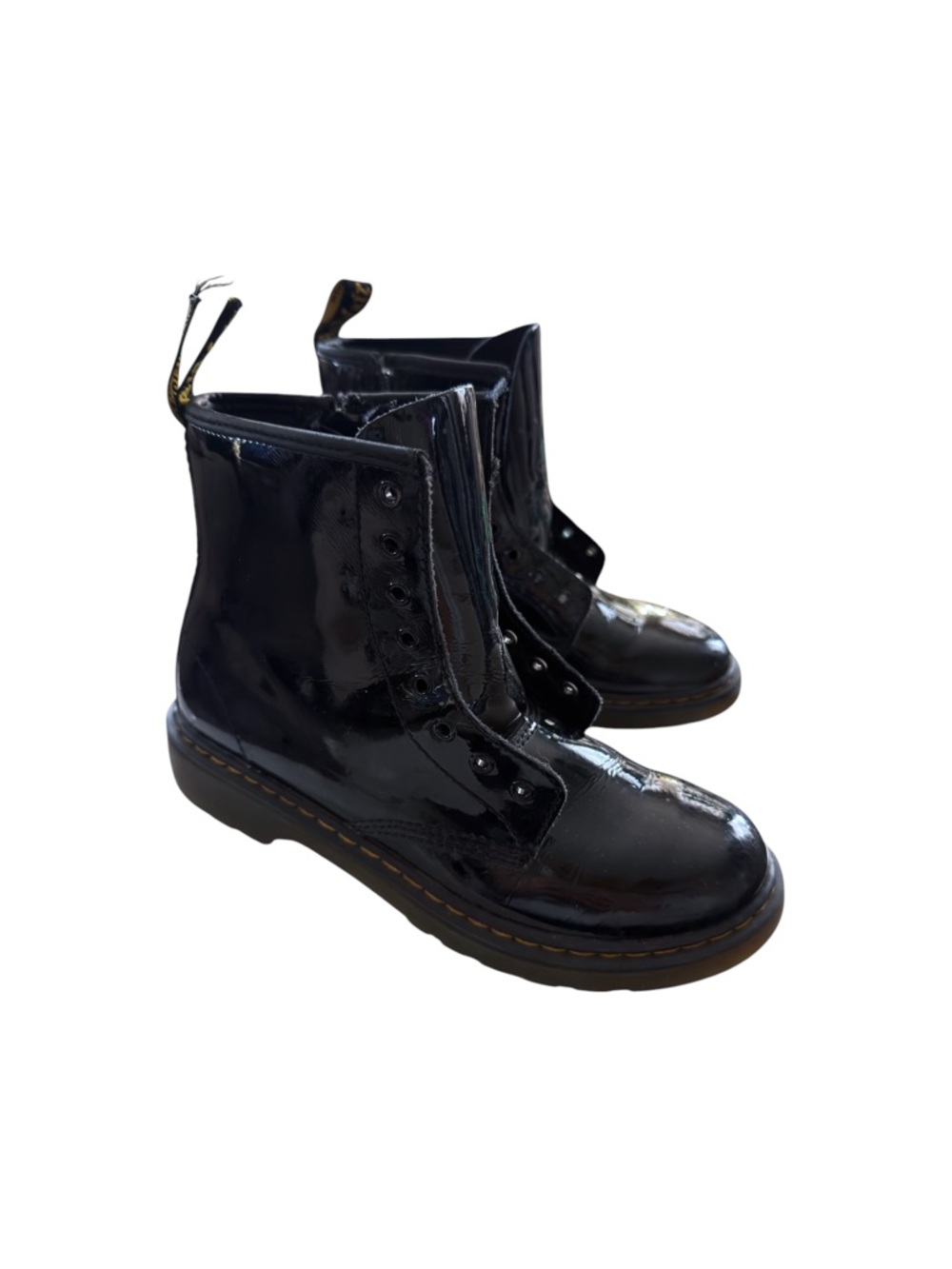 Dr. Martens 1460J Black Patent Lace-Up Boots Youth Size 4 US / EU 36